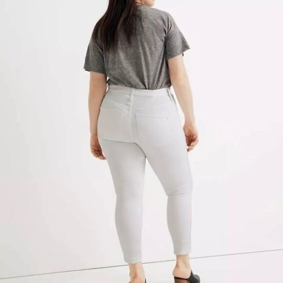 NWT Madewell High-Rise Skinny Crop Curvy Jeans in Pure White Size 37 - Picture 4 of 9